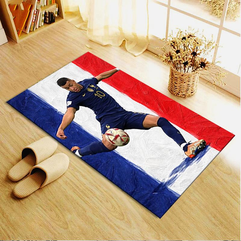 2025 Neuer Kylian Mbappé Teppich für Wohnzimmer Schlafzimmer Zuhause Sofadekoration, Kinder spielen Rutschfeste Fußmatte