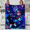 Animation H-HazbinHotel Throw Flannel Blanket Perfect for Sofa Office Bed Travel Sleep Read Relax Camping four season use