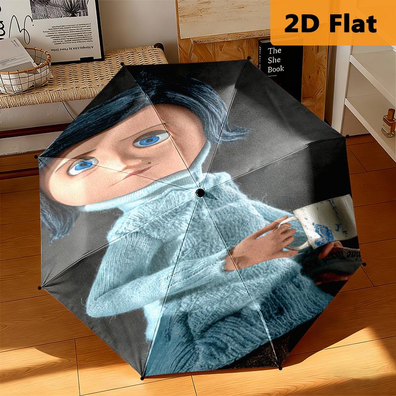 1pc Coraline umbrella Portable 8-rib structure suitable for all seasons, home, travel, outdoor umbrella