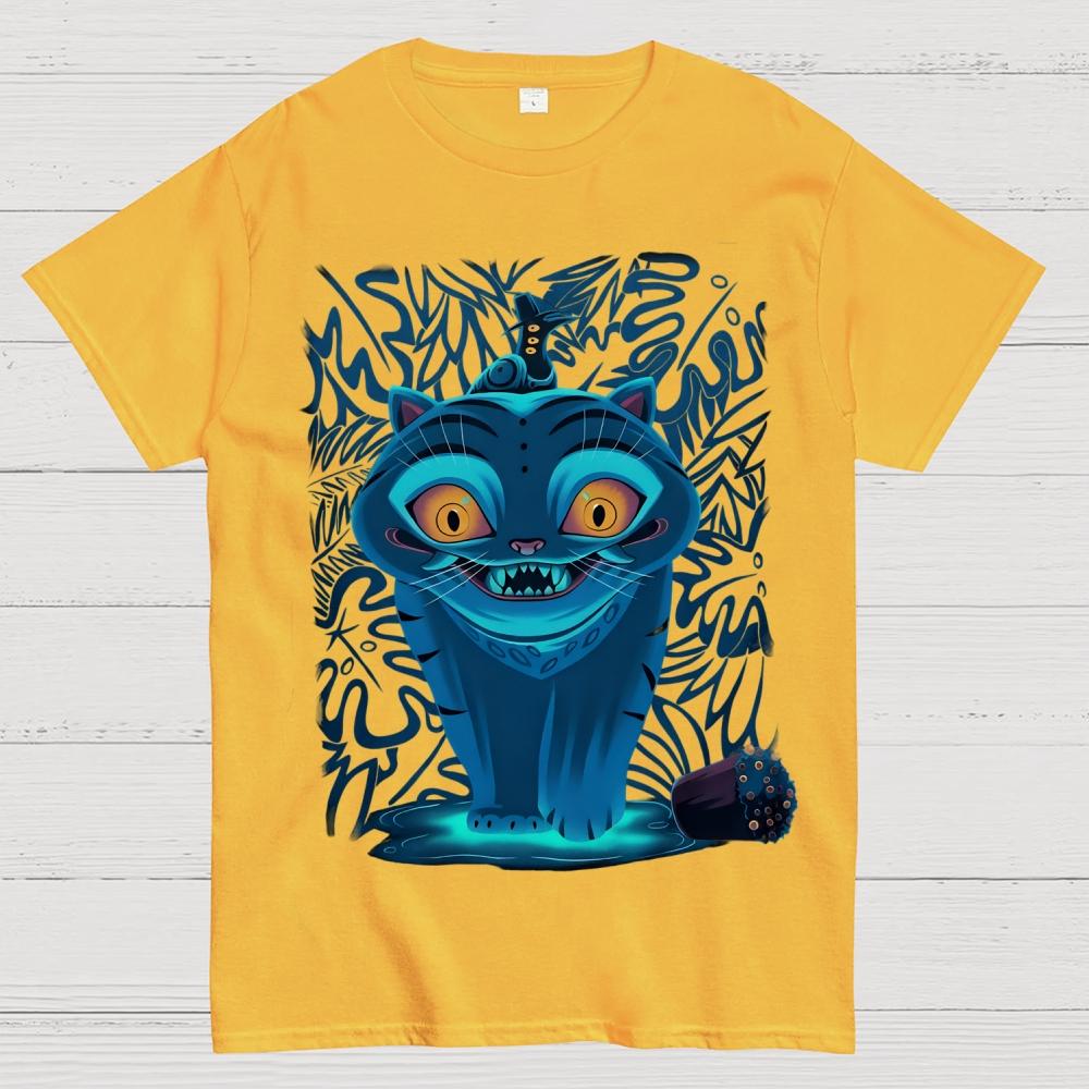 Superpower Blue Cat Unisex 100% Cotton Summer Casual Cool Loose T-Shirt