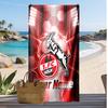 Asciugamano da Spiaggia Personalizzato Stampato FC Köln Logo Calcio Supporto Nome Personalizzato Testo Asciugamano Assorbente Per Sport Viaggio Regalo Speciale