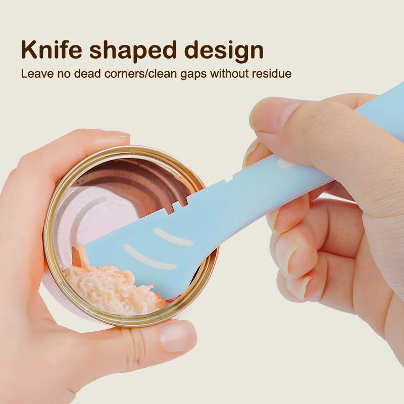Multifunctional Pet Canned Spoon Can Opener Puppy Feeding Mixing Wet Dry Scoop Reusable Sealing Cover Food Storage Accessory