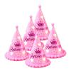 12pcs Cake Birthday Party Cone Hats with Pom Poms for Adults (Princess Star)