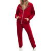 Women's 2-piece Hooded Tracksuit Set With Zip-up Casual Sweatpants And Tracksuit