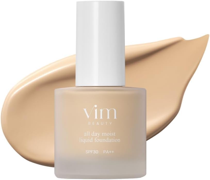 

Жидкая тональная основа vim beauty All Day Moist , SPF30 PA++, стойкость 24 часа, формула с 79% сыворотки, естественный вид, высокая кроющая способность, 30 мл, 18 ecru