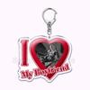 Pfp Sephiroth Acrylic KeyChain Pendant Key Ring I Love My Boyfriend Girlfriend Pink Heart Keyring for Bag Pendant Jewelry Gifts