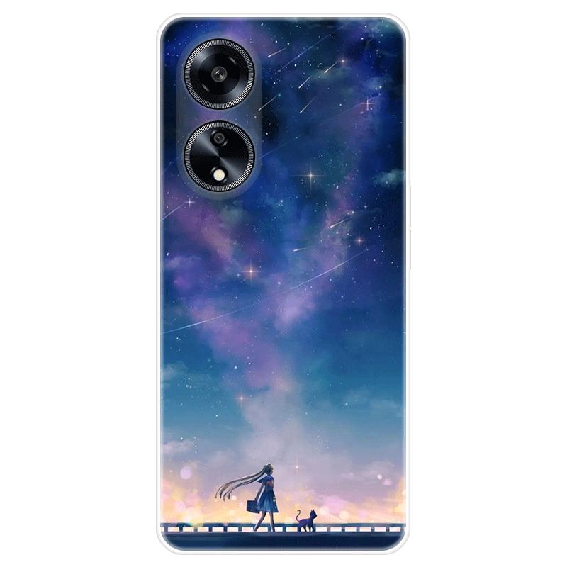 For OPPO Reno10 Reno 10 Pro A98 A 98 5G deksel mykt silikon bakdeksel tegneserie telefonveske Stjernehimmel