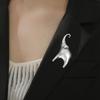 Stainless Steel Hummingbird Eagle Hawk Metal Brooch Animal Lapel Pins For Men Women Syrian National Emblem Badges Jewelry Gift