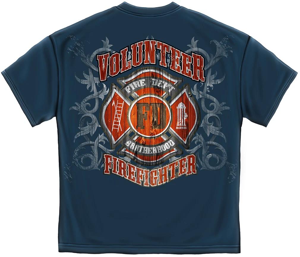 FIRE DEPARTMENT FADED PLANKS- BLUE- T-Shirt S