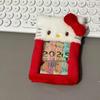 Japanese Style Plush Cat Cartoon Campus Card Holder with Embroidery