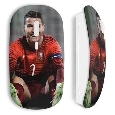 Wireless Mouse - MANIACASE - Cristiano Ronaldo - Compatible Mac and PC - WiFi USB Dongle - White