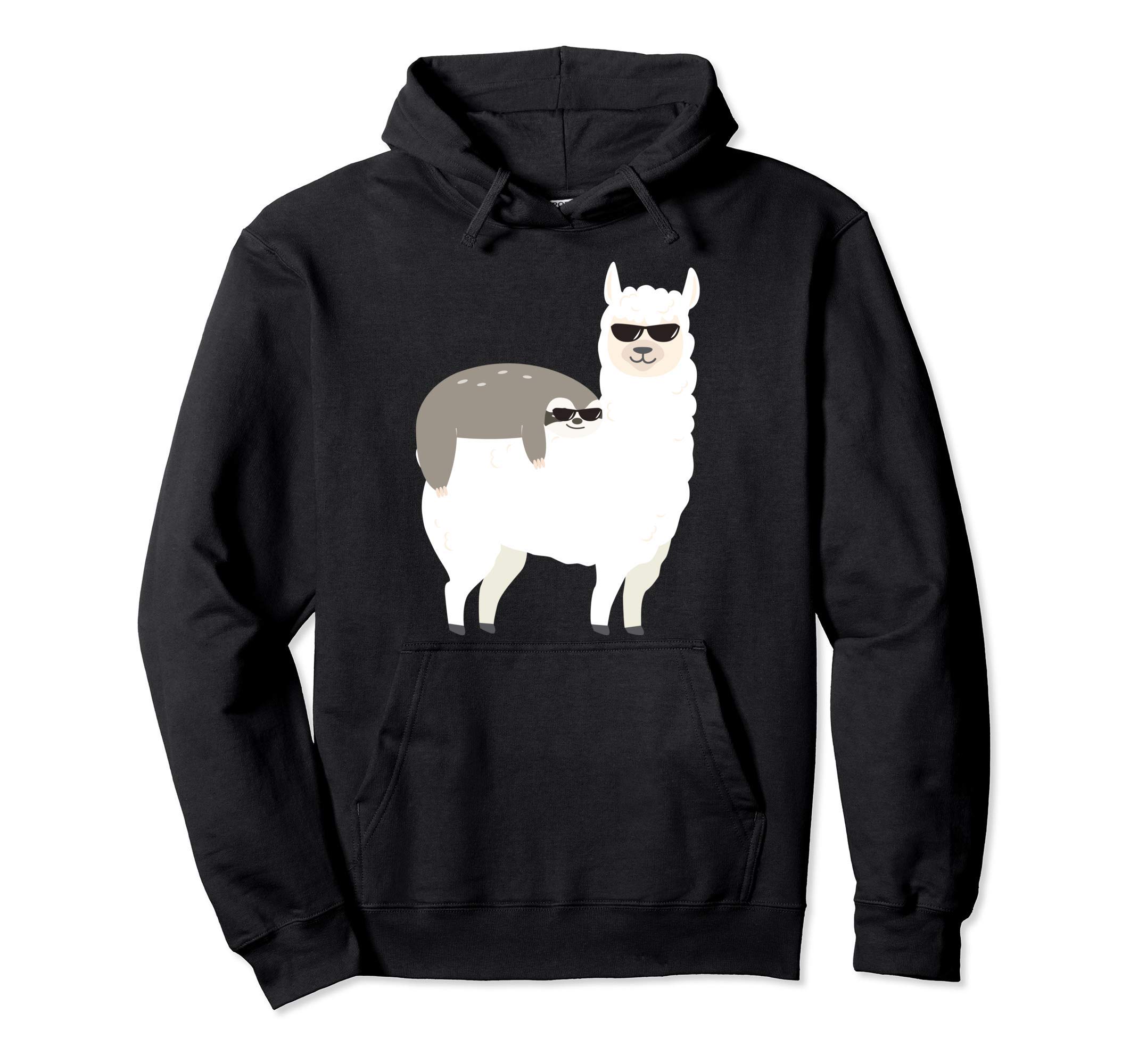 

Sloth Riding Llama Funny Sloth Lover Llama Lover Gift Hoodie