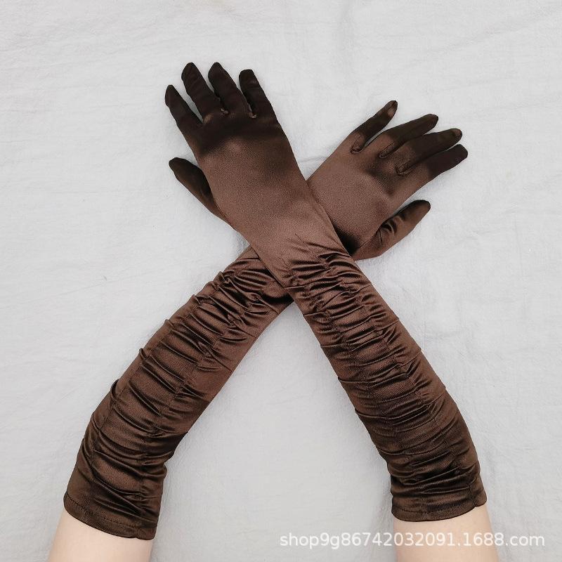 Satin Satin Gloves Long Ladies Halloween Gloves Sexy Dinner Gloves Wedding Gloves Matte Satin Gloves