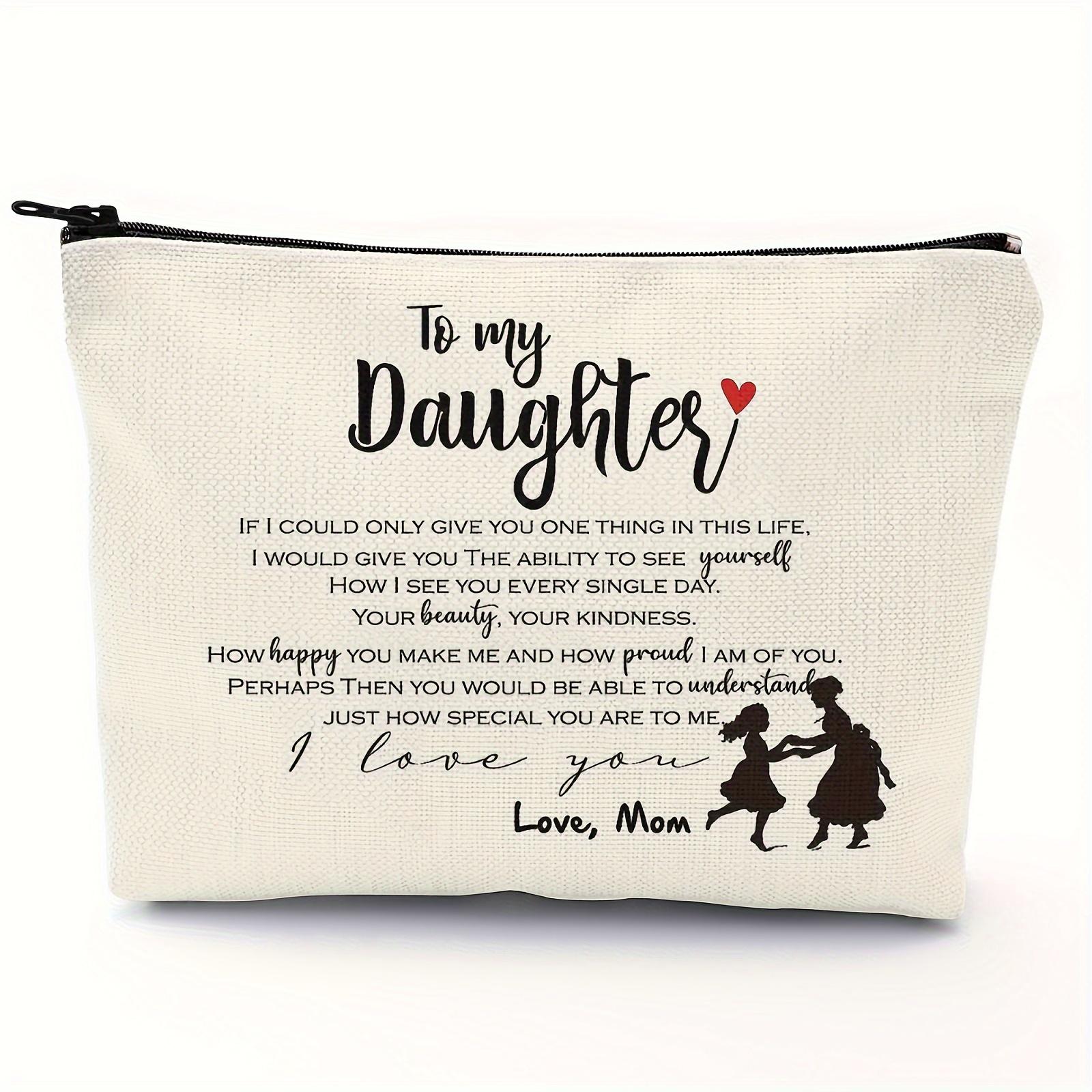 

Daughter Gift Makeup Bag Zipper Pouch, Polyester Cosmetic Travel Bag, Toiletry Case Multi Functional Pouch Gifts For Friends 1pc