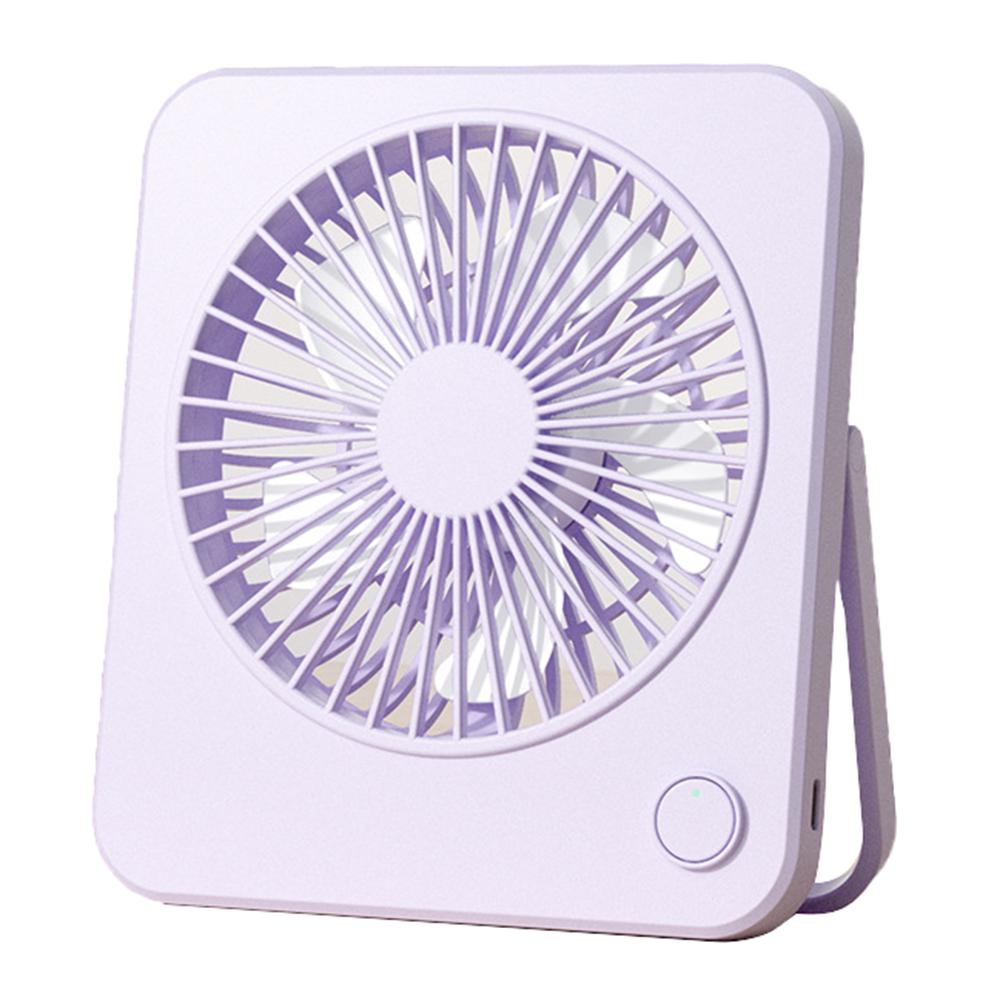 

W70 Ultra Thin Desktop Mini Fan USB Charging 3 Speeds Cooling Fan with Foldable Stand Purple