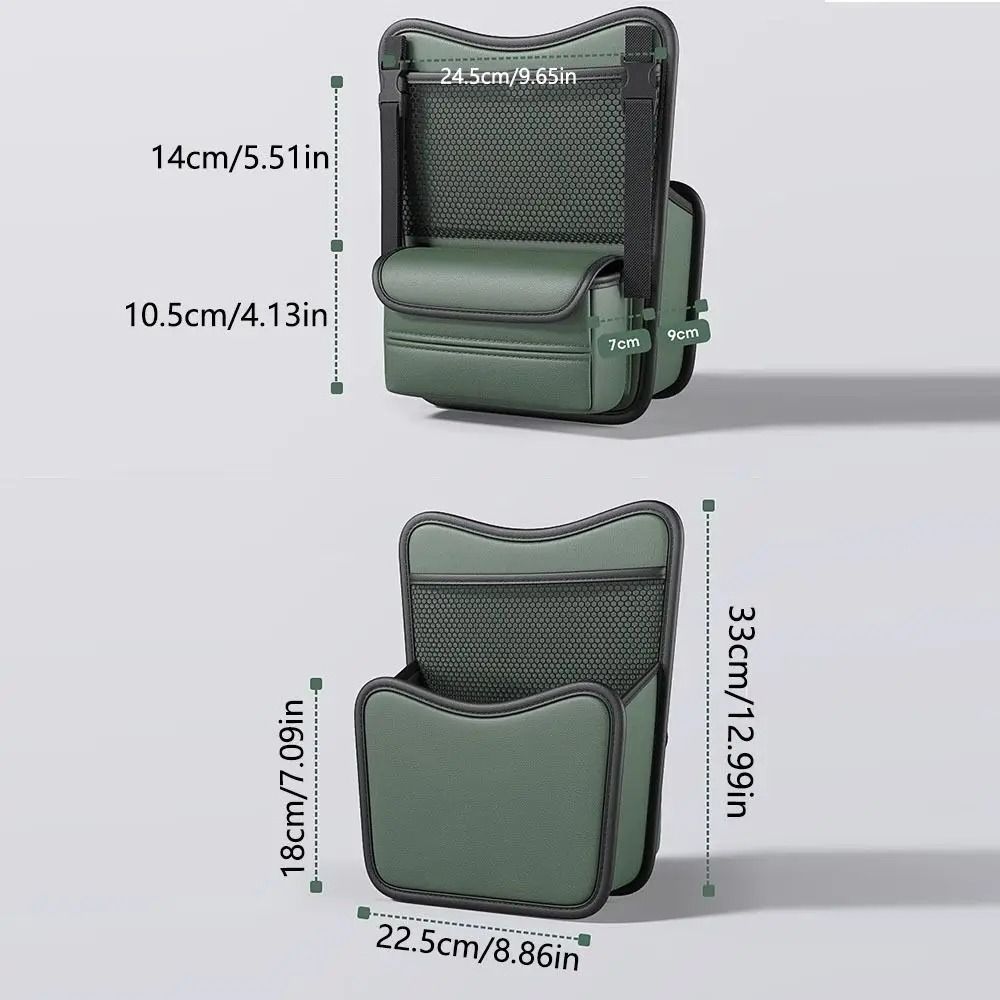 PU Leather Car Storage Bag Between Seats Multifunctional Car Seat Middle Hanger Stowing Tidying Car Net Pocket