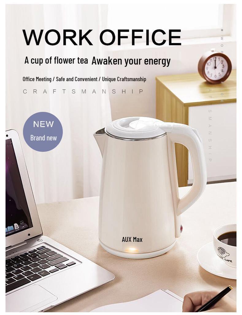 Auxes Insulated Electric Kettle: Large Capacity, Constant Temperature, Fast Heating, Compact for Home and Dorm Use