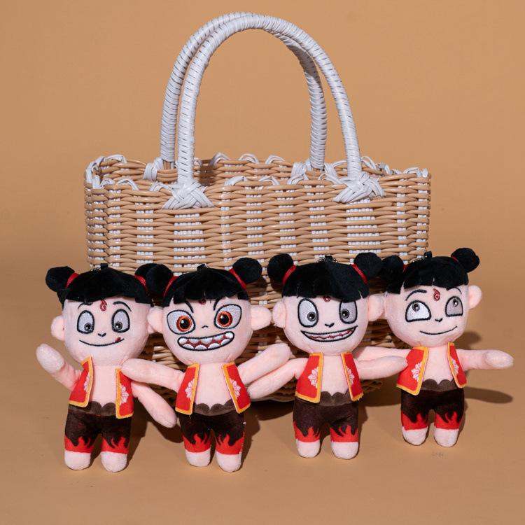 Devil Boy Nezha Moving Expression Doll Plush Doll Pendant 8-inch Keychain Backpack Hanging Decoration