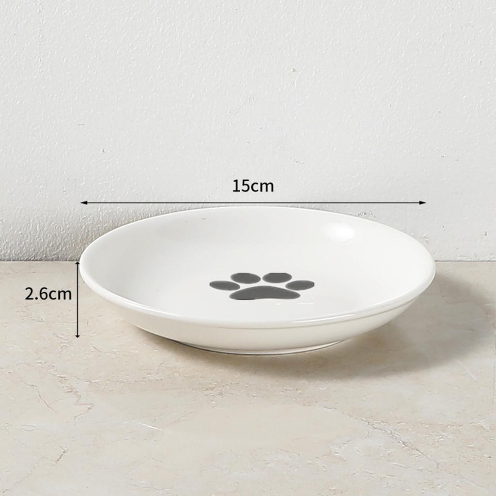 1pcs Ceramic Cat Food Bowl Wide  Safe Pets Water Food Bowls Non Slip Shallow Dish for Kitten Puppy Food Water Feeding