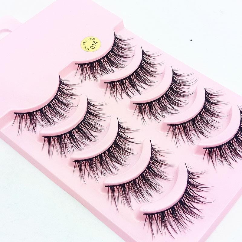 Cartoon Barbie Beginner False Eyelashes - Natural Thick 5 Pairs