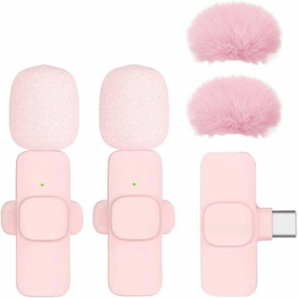 1/2Pcs Pink Lapel Microphone Wireless Mobile Phone Microphone Mini Microphone Livestream