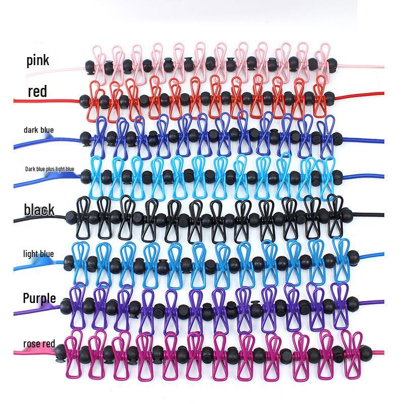 Portable Windproof Non-Slip Clothesline with Clips and Buckle