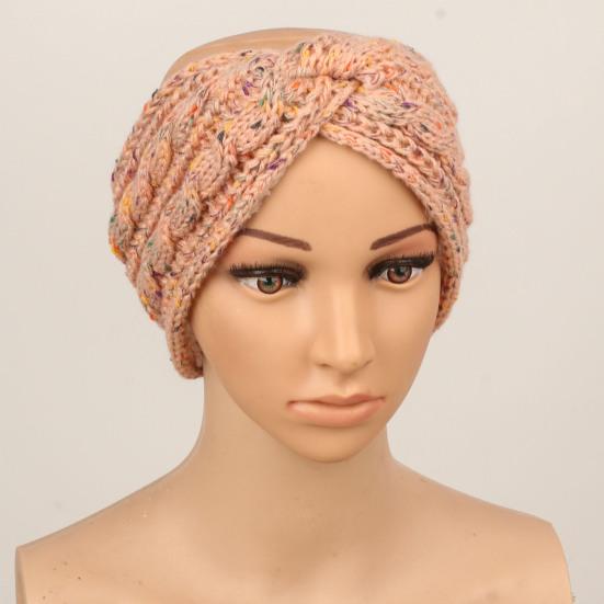 Hårbånd Myk Ull Strikket Pannebånd med Fargerike Prikker Fløyelsfôr Varm Pustende Elastisk Hårstrikk Hårtilbehør