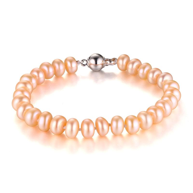 HENGSHENG 2019 Pearl Jewelry Bracelets Natural Pearl Bracelets Fine Jewlery 8-9mm Black Freshwater Pearl Gift for Women 18cm розовая жемчужина