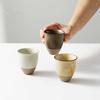 ZISIZ Retro Coarse Pottery Handleless Teacup 5-Pack