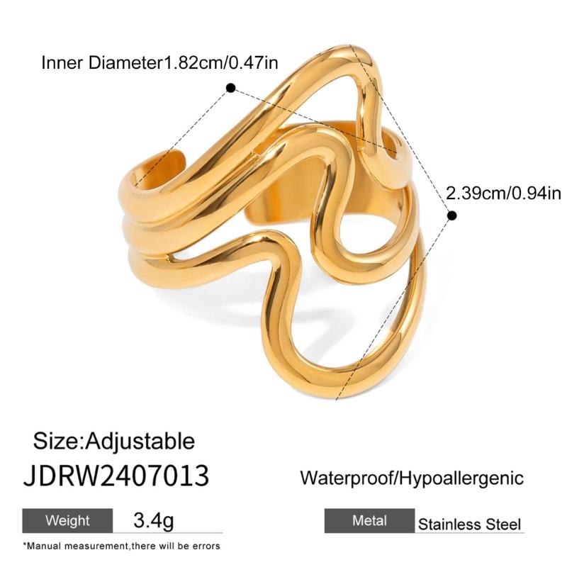 Irregular Dating Rings Adjustable Finger Rings Exaggerated Open Rings Finger Jewelry Suitable for Party and Daily