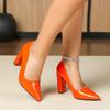 Women's High Chunky Block Heels Sexy Pumps Closed Toe Slip On Pointed Toe Work Dress Office Wedding Party Pumps Shoes for Women High Heeled Shoes