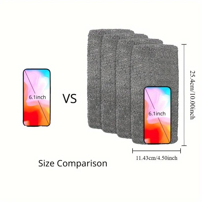 4 Piece Heavy-duty Washable Mop Pad - No Shedding or Marks, Suitable for Wooden Floors, Ceramic Tiles, and Vinyl Floors