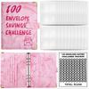 A5 Marble 100 Envelope Savings Challenge Loose-Leaf Binder Budget Binder With Cash Envelopes Money Organizer System