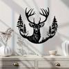 Metal Deer Antler Wall Art, Laser Cut Deer Head Silhouette, Home Decor Metal Cutout, Unique Rustic Ornament
