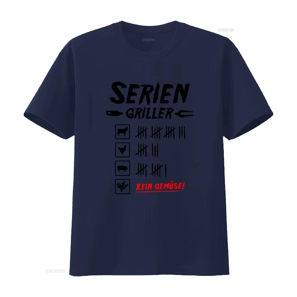 Mens T Shirt Series Griller Grilling Print Dash List Meat No Vegetables Vintage Washed Comfortable Versatile Breathable