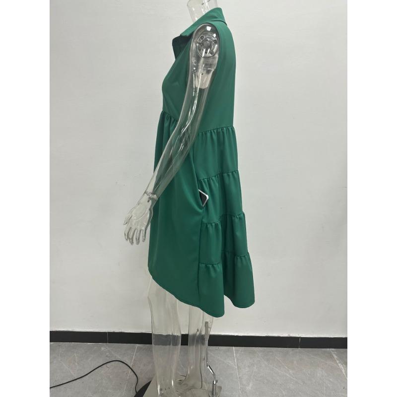 Rochie de damă de vară, cu decolteu în V, talie înaltă, fără mâneci, în față, scurtă, în spate, rochie lungă în linie A