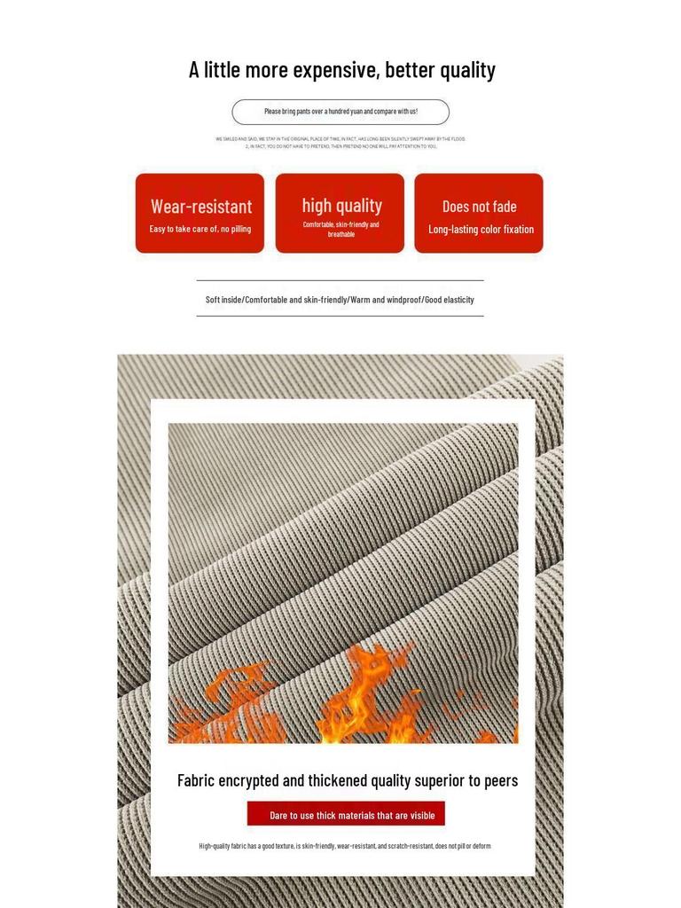 Pantaloni largi din lână cu căptușeală groasă din lână de miel