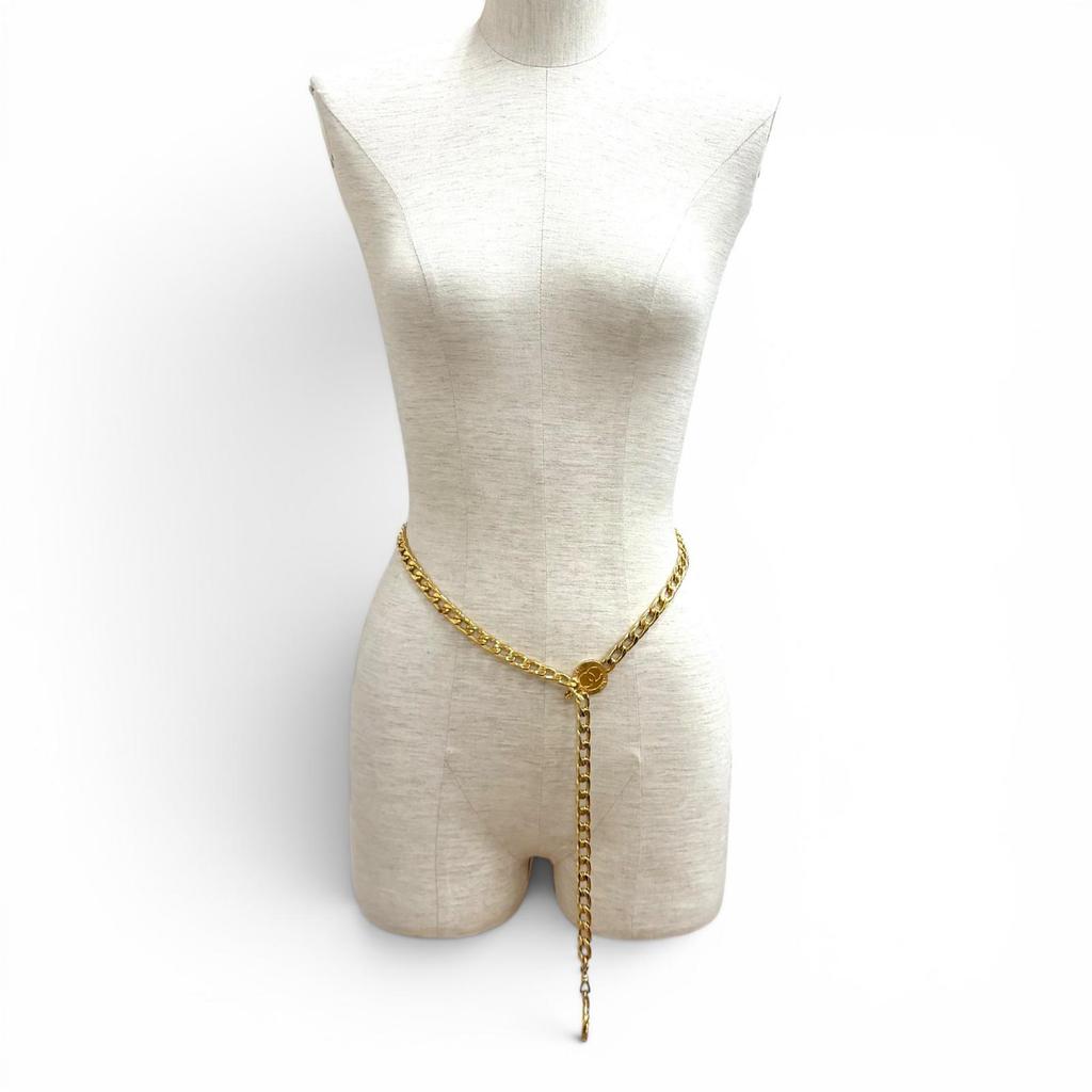 Great CHANEL belt COCO Mark Chain gold Women Used