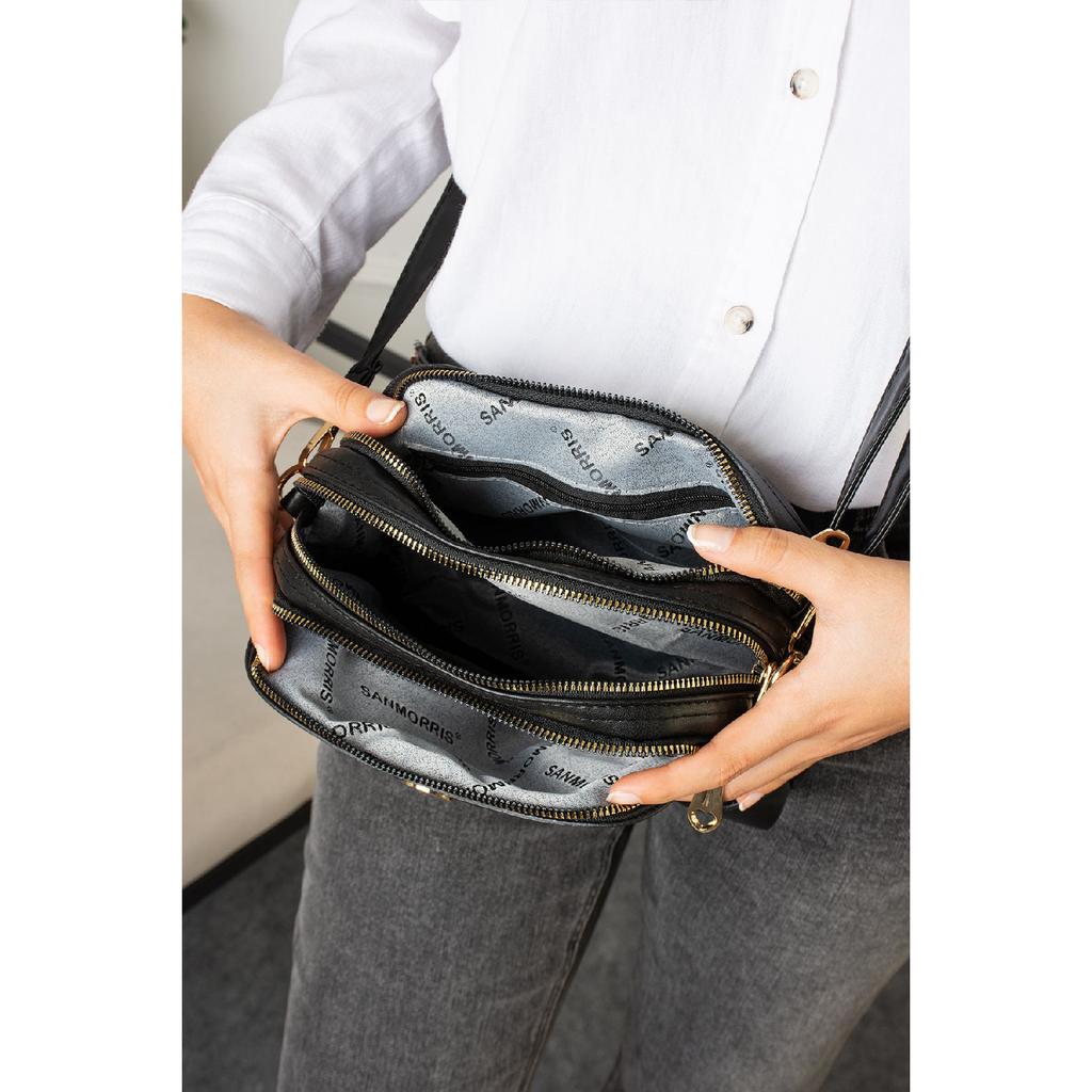 Verstellbare Schulter- und Umhängetasche für Damen mit Kreuzriemen und 4 Fächern