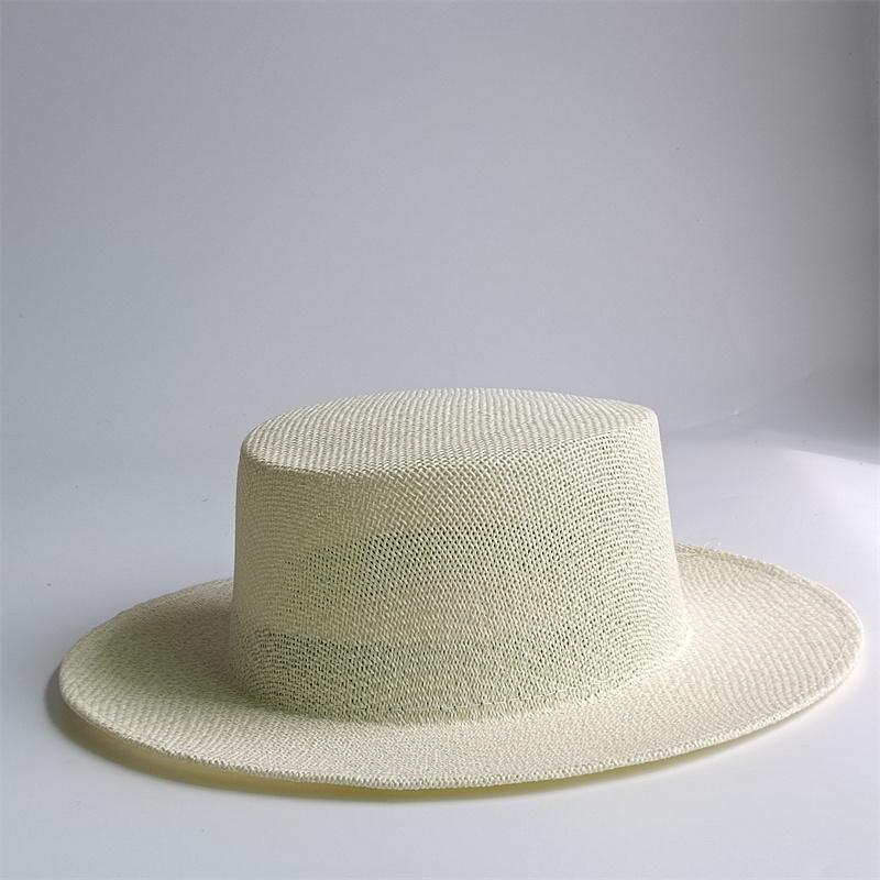 Cappello di Paglia Estivo 2026 Nuovo Cappello di Paglia Francese a Tesa Piatta Elegante Cappello da Sole da Esterno per Donna Cappello Estivo gorras spiaggia