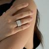ahjeong Bold AHJ Rough Texture Ring. Silver
