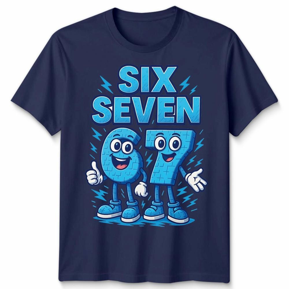 Six Seven Number 67 Cartoon Funny Retro Gamer Style Unisex Tshirt Gift
