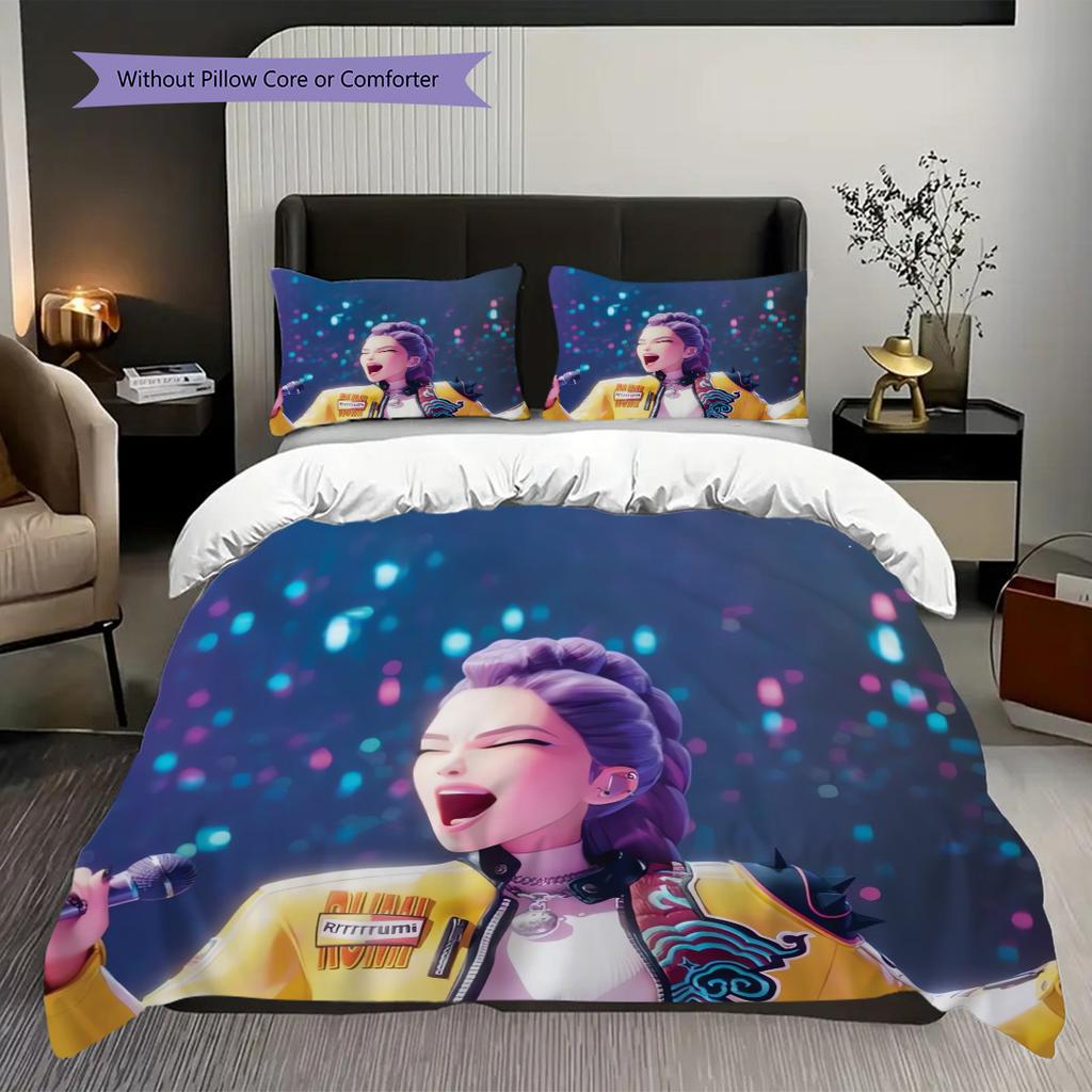 Vibrant Fashion Bold Expression Three-piece set (1 * duvet cover + 2 * pillowcase, without core) 2D Flat Duvet cover and pillowcase