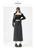 Gray High-End Slimming Skirt for Women - Spring 2026 Arrival, Versatile Temperament, Slit, Hip-Hugging, Mid-Length Skirt