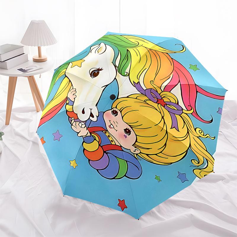 

Rainbow Unicorn and Girl Umbrella: Automatic Opening/Closing, Foldable Design, Outdoor Use, Festival Gift for Fans and Travelers0104418a