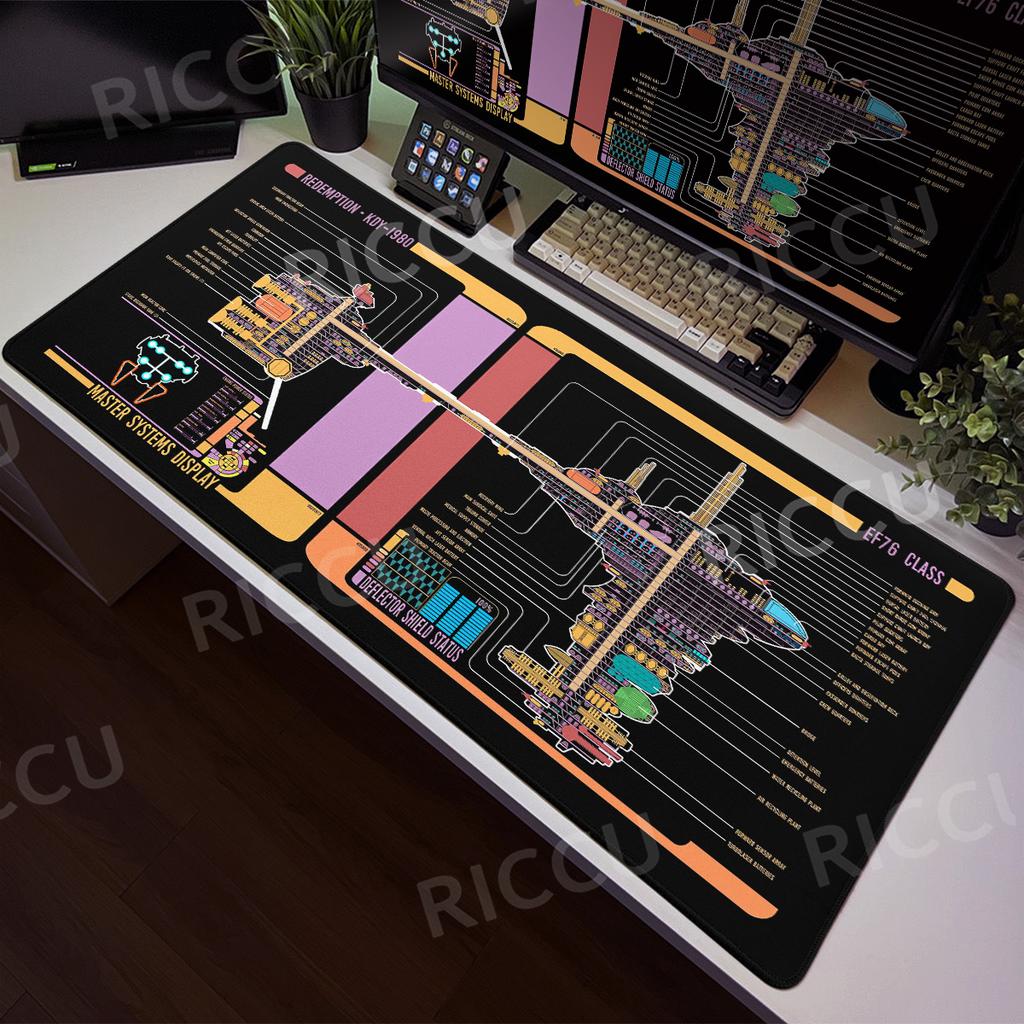 Large Game Mouse Pad Star Trek Office Accessories Keyboard Non-slip Extended Starship Blueprint Gamer Computer Cabinet Desk Pads