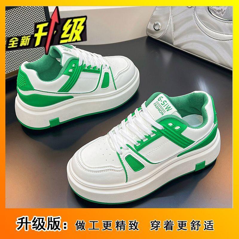 High-heeled Sports and Leisure Shoes Women's Summer New Thick-soled Heightening Women's Shoes Thick-soled College Style Thin Board Shoes