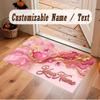 Abstract Geometric Theme Crystal Velvet Floor Rug Personalized Custom Name Text Warm Carpet Home Decoration