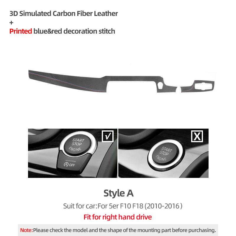 

Dashboard Panel Trim Cover Instrument For BMW F10 F18 Series 5 Made of Alcantara Co-pilot MP Stickers Car Interior Accessories Carbon Leather RHD A