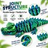 Flexible Body Reptile Toy 3D Printed Articulated Crocodile Toy, Figure, Animal Fidget for Portable Decompression Gadget Stress Relief, Movable Joints